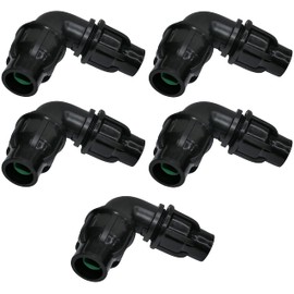 AERZETIX - C48681 - Set of 5 Fittings / Angle 90° Diameter 16 x 16 mm for Garden Hose / Watering Drip System
