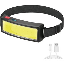 Junchi Headlamp Super Bright USB Rechargeable,100000 Lumens Wide Beam COB Headlamps,Lightweight Adjustable Headband with 3 Light Modes Headlight for Camping,Running,Hiking,Emergencies