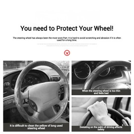 For Honda Universal Car Steering Wheel Cover for CRV CR-V Accord Civic Accessories Carbon Fiber Print and Leather Cars Durable with Anti-Slip Lining Diameter of 14.5"-15"Wheels (Carbon Fiber+Leather)