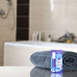 Sealant Pen White Caulk Marker: Waterproof Silicone Colorant Paint, Stain Remover, Sink, Kitchen, Shower, Bathroom Tile - White, Wide 15mm Tip