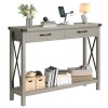 Modern Console Table with 2 Drawers, Long Narrow Sofa Table