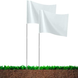 JIZHGRAD White Marking Flags for Lawn, 20 Pack Marker Flags, 15x4x5 Inch Lawn Flags, Boundary Flags Dog Training Flags for Yard Flags, Invisible Fence Flags, Survey Flags, Landscape Flags, Sprinkler