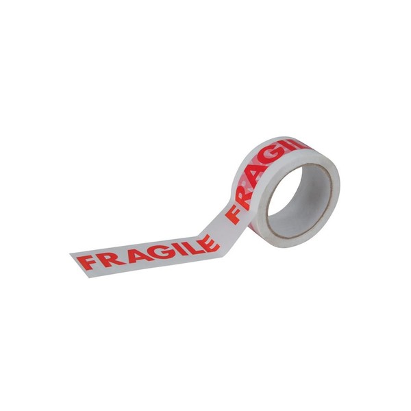YOURSPARES Carton Sealing Tape, Fragile, 48mm x 66m, 25mu