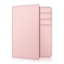 Fintie Vehicle Registration Certificate Cover – 2 Slots for Vehicle Registration Certificate and 5 Slots for Cards, Made of Faux Leather Bag for Car Registration / ID / Cards, Rose Gold, Minimalist