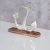 levandeo Anchor Sculpture 18 x 22 cm Silver Mango Wood