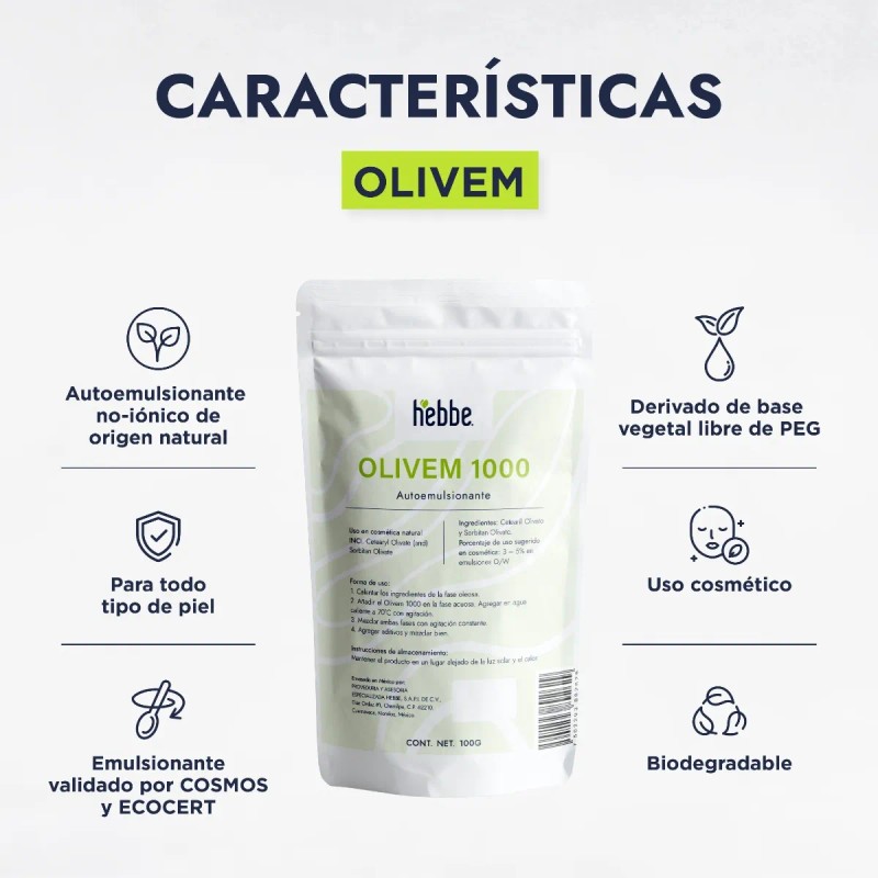 Olivem 1000, Auto-emulsionante Cosmético Cosmos Cremas 100g Mixta