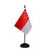 Singapore Singaporean Small Mini Desk Flag Set Miniature Singapore Singaporean