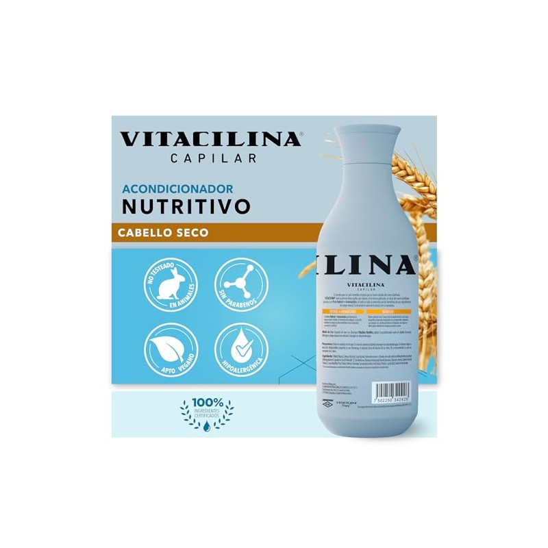 Vitacilina Acondicionador Nutritivo de Avena y Coco, Botella de 400ml