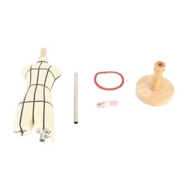 Miniature Dress Form with Stand Wood Base Sewing Mannequin Body Clothing Display Model for Dressmaking and Teaching 1/3 Size