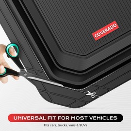 Coverado Car Floor Mats for Cars, Waterproof All Weather Protection, Deep Dish Car Mats, Universal Trim to Fit Automotive Mats Car Accessories for Cars SUV Truck, 3PCS Set, Black