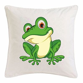 Pillowcase Cushion Cover Pillowslip 40x40cm "SWEET FROG TOAD LOOKS VERY CUTE FROGS AND TOADS FROG SPECIES TOAD TOAD FROGS PIGGABLE Microfiber ... ideal gift and tasteful decoration for every living room or bedroom