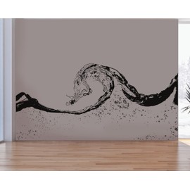 Beach House Ocean Beach Surf Curl Wave Wall Decal Sticker. Surfer Theme Bedroom Wall Decal. #OS_AA1551