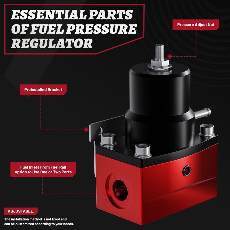 EFI Fuel Pressure Regulator Kit with Bypass Return 0-100psi Pressure