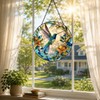 Hummingbird Sun Catcher, Stained Glass Window Hanging for Home Decor,