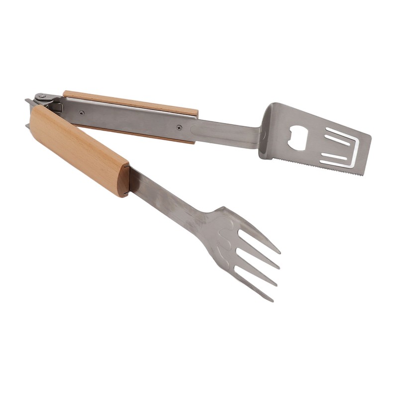 Grill Spatula Fork Tongs Durable Stainless Steel Food Tongs Multifunctional