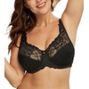 DotVol Women's Full Coverage Lace Floral Unpadded Underwire Minimizer Everyday