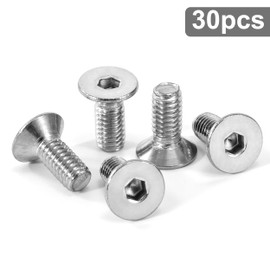 Tunejoy 30 Stück Senkkopfschrauben M4 x 10 mm Senkschrauben Edelstahl A2 V2A Senkkopf Innensechskant DIN 7991 Vollgewinde mit Inbusschlüssel