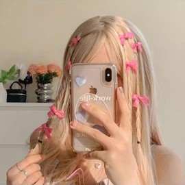 20 Stück rote Mini-Haarspangen mit Schleife, niedliche Haarspangen, Krokodilklemmen für Mädchen, Clips und Haarspangen, Haar-Accessoires, Mini-Schleife, Damen, Kleinkinder, 20 Stück