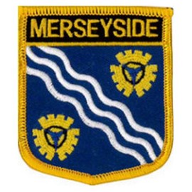 Klicnow Merseyside (Shield) Embroidered Patch 6cm X 7cm (2 1/2" X 2 3/4")