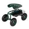 Garden Seat Car with Wheels, 360-degree Swivel Seat, for Backyard,