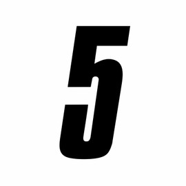 Awonderful - Calcomanías de vinilo extraíbles para motocicleta de 5 pulgadas/13 cm, para moto de suciedad, ATV, Ebike, gráfico de día de pista, color negro (paquete de 2) (número 5)