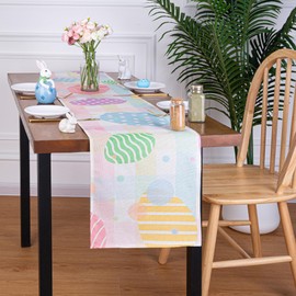 MAIBAOTA Easter Table Runner Easter Decoration for Home Linen Kitchen Dining Table Decoration 13 × 72 Inches Decoration Egg