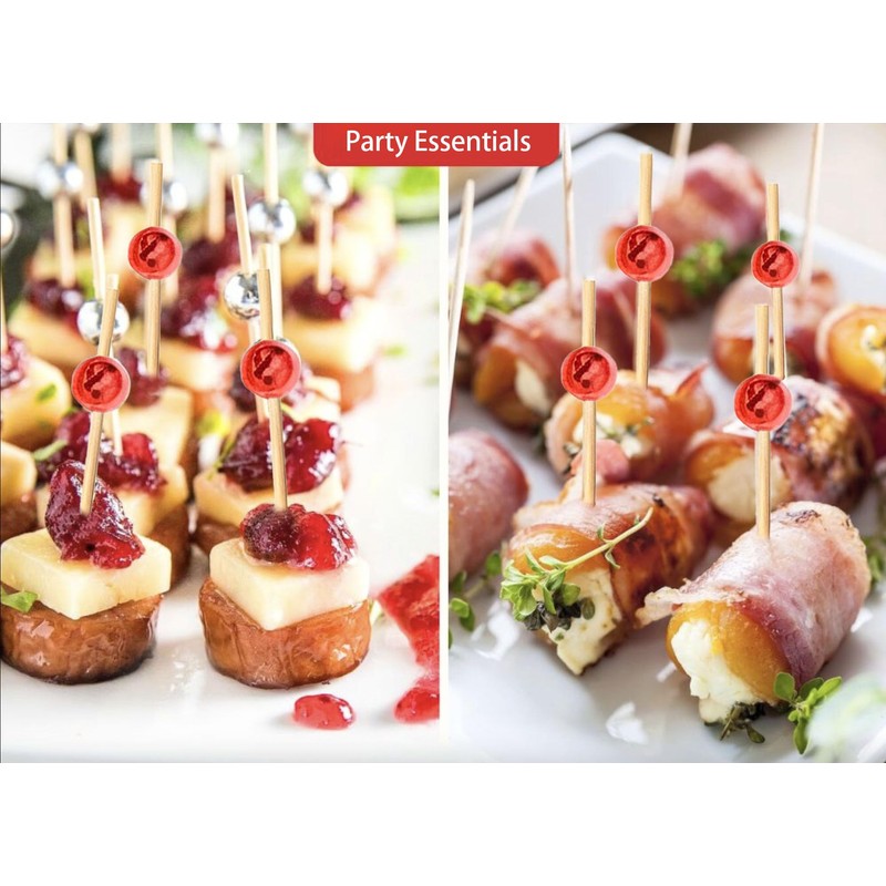 100/200 Pcs Cocktail Picks – 4.7" Bamboo Appetizer Skewers for