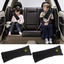 Furforstk Seat Belt Pads Children Pack of 2 Seat Belt Protectors Children Car Black Belt Protector Car Adult Thick Padding Belt Pad Car Children – Protection for the Neck
