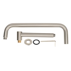 Shower Head Extension with Flange S Shape Shower Arm Wall Mount Rotatable Stainless Steel Shower Pipe for Bathroom Brushed