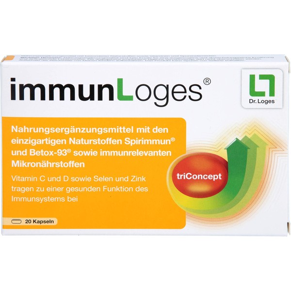 immunLoges® 20 Capsules Dietary Supplement with the Unique Natural Substances Spirimmun® and Betox-93® as well as Immune-Relevant Micronutrients
