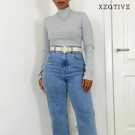 XZQTIVE Belts for Women Adjustable Ladies Belt Retro Women Leather Belt for Jeans Pants Dresses Thin Waist Belt Waist Strap Waistban