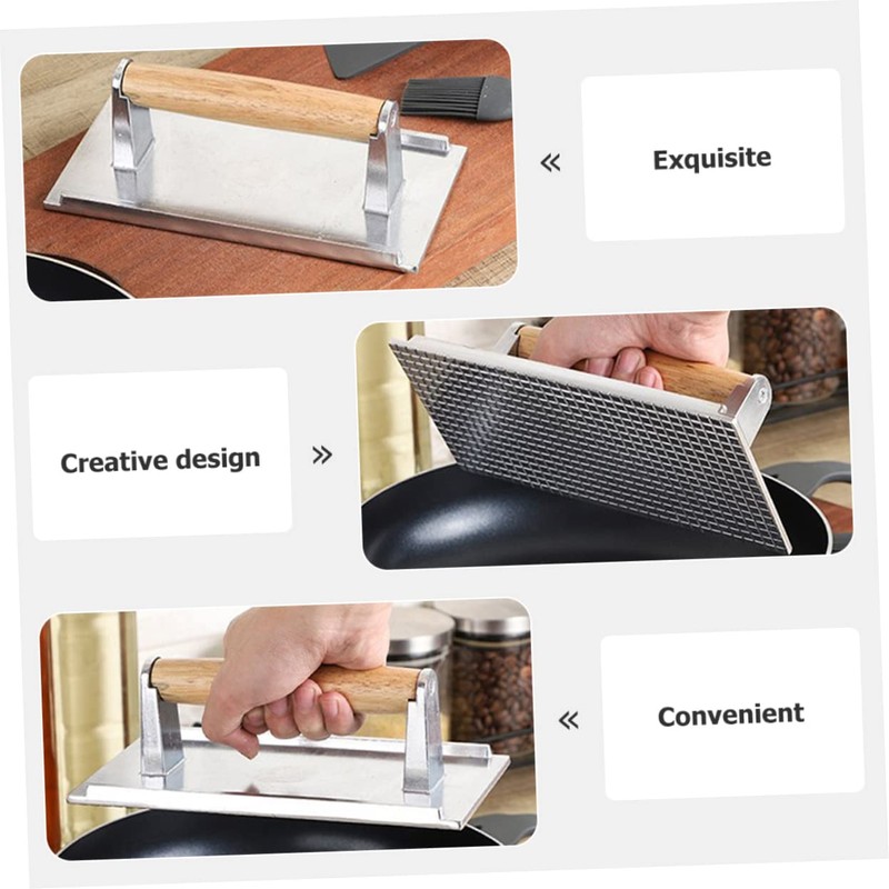 Abaodam Manual Aluminum Burger Press Tool Durable Rectangle Patty Maker