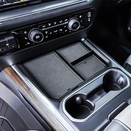 TACOBRO Front Center Console Organizer Tray Compatible with 2024-2025 Chevy Silverado 2500HD/3500HD - Durable ABS Plastic with Rubber Pads - Silverado 2500HD/3500HD Storage & Organization Accessories