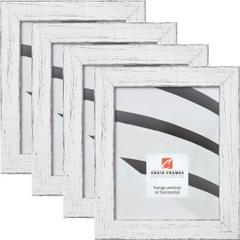 Craig Frames Jasper, 5 x 7 Inch Picture Frame, Country Marshmallow White, Set of 4