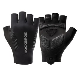 ROCKBROS Cycling Gloves, Summer, Cycling Gloves, Fingertips, Bicycle Gloves, Road Bike Gloves, Shock Absorption, Abrasion Resistant, Breathable, Anti-Slip, Men's, Women's, Thin