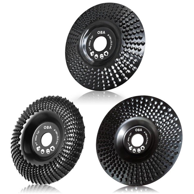 OBA 3Pcs Angle Grinder Wood Carving disc 4 Inch, Wood