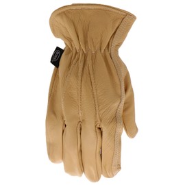 Boss Women's AquaArmor Full-Grain Cowhide Leather Work Gloves, Water Resistant, Abrasion Resistant, Durable, Brown, Medium/Large (B82011-WML)