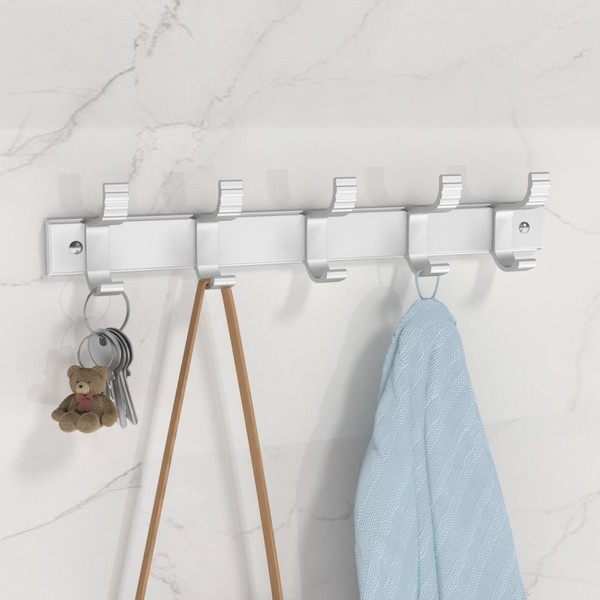 pickpiff Wall Coat Hook, Silver Clothes Hook, Movable Hooks, High-Quality