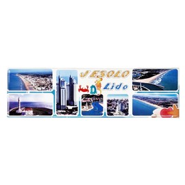 Jesolo Lido 44994 Fridge Magnet with Photo City and Beach Souvenir for the Collection Home Kitchen 17 x 5 cm