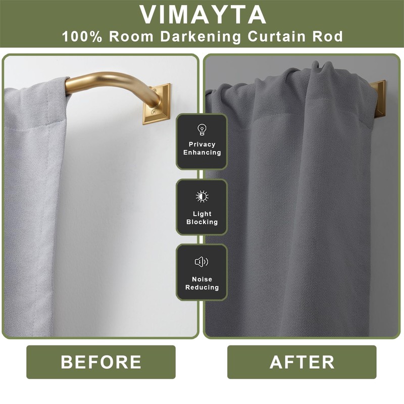 Vimayta Wrap Around Curtain Rod for 28 to 160 Inches