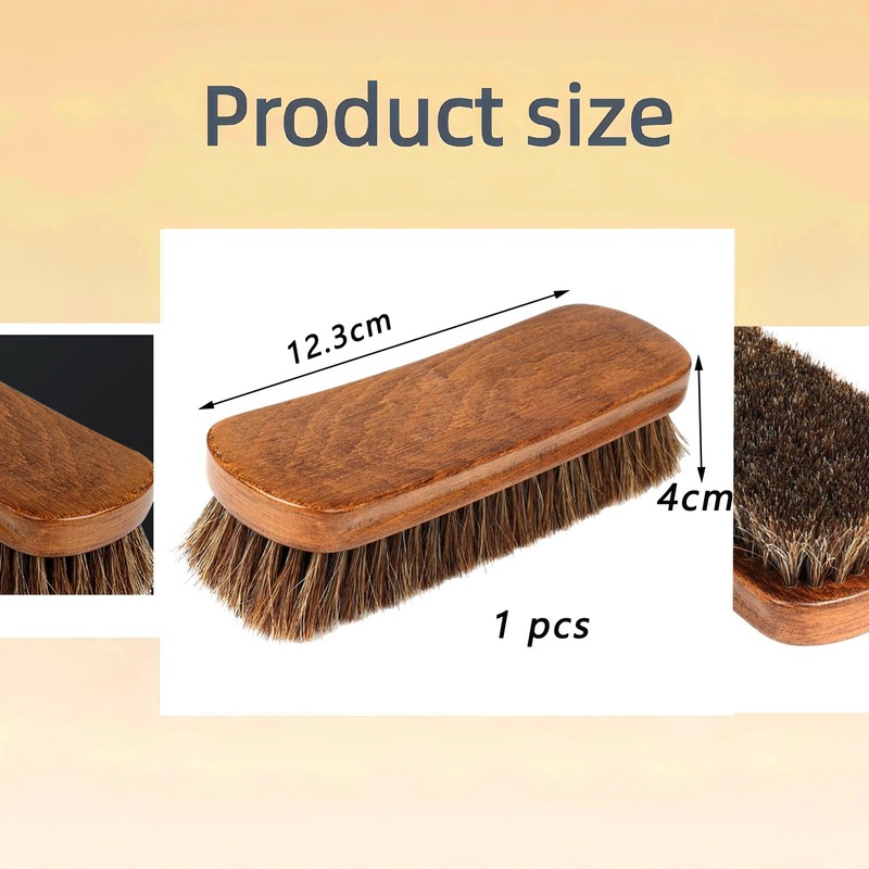 QIANSSE Premium Horsehair Leather Brush