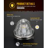 Partsam 2Pcs Dual Color Amber/Green LED Glass Lens Watermelon Lights,
