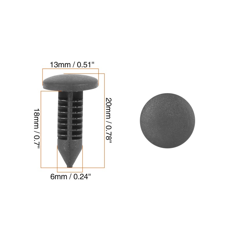 X AUTOHAUX 20pcs 5mm Hole Dia Plastic Bolt Rivets Fastener