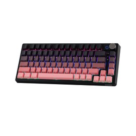EPOMAKER HE75 Wireless Mechanical Keyboard with Metal Knob, 4000mAh Battery, Hot-Swappable Gasket Gaming Keyboard with RGB Backlight for Mac/Win (Black Pink)