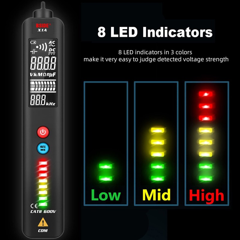 BSIDE - Voltage Tester, EBTN Screen Voltage Tester with Capacity