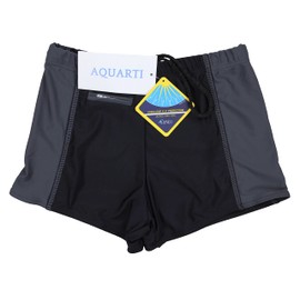 Aquarti Men's Swimming Trunks with Zip Pocket Swimming Shorts, black/grey