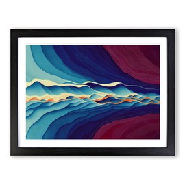 Watercolour Soundwave Art Vol.1 Abstract H1022 Framed Print for Living Room Bedroom Home Office Décor, Wall Art Picture Ready to Hang, Black A4 Frame (34 x 25 cm)