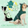 wishkit Impermeable para Perro Reversible, Poncho de Lluvia con Tiras