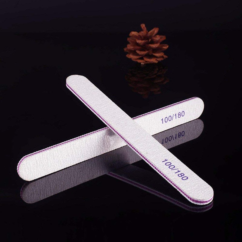 50Pcs Nail Files Double Sided Emery Board 100/180 Grit Washable