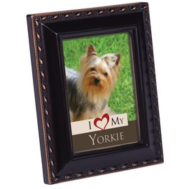 I Love My Yorkie Black Rope Trim Tiny Frame with Magnet and Easel